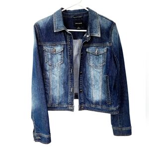 DKNY Collared Blue Wash Denim Jacket (L)
